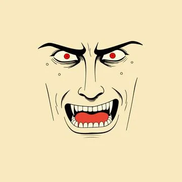 Angry Vampire Face Stock Illustration