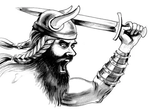 Angry viking Illustrazione stock