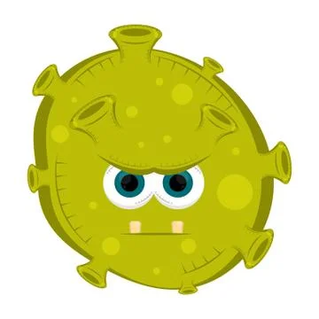Angry virus cartoon Stock Illustration