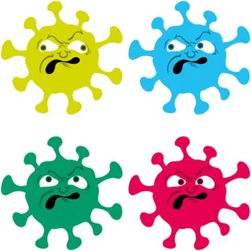Angry viruses set Stock Illustration