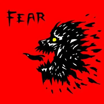 Angry werewolf head silhouette. vector illustration Stock Illustration