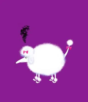 Angry white poodle Stock Illustration