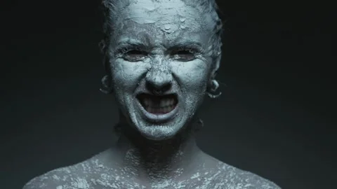 Angry witch face Stock Footage 133558838