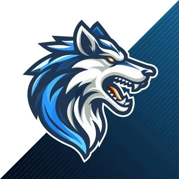 Angry wolf head stylish design Illustrazione stock