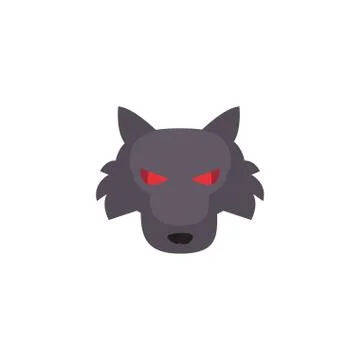 Angry wolf head on white background Stock Illustration