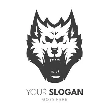 Angry Wolf logo design Illustrazione stock