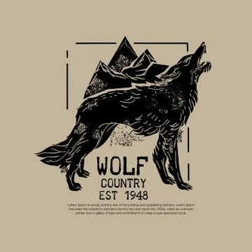 Angry wolf vector logo. Stock Illustration