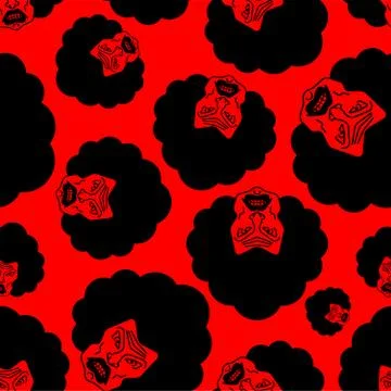 Angry woman pattern seamless. Grumpy wife face background. irate terrible fem Stock Illustration