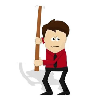 Angry worker character illustration Stock Illustration