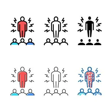 Angry worker color icon vector color types Ilustración de archivo