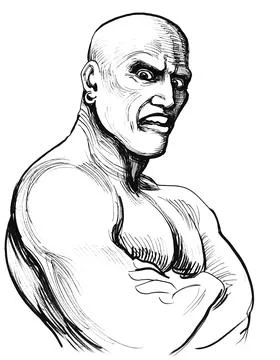 Angry wrestler Illustrazione stock