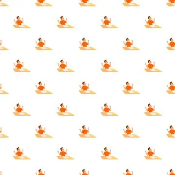 Angry young boy student feeling stress seamless pattern Stock Illustration