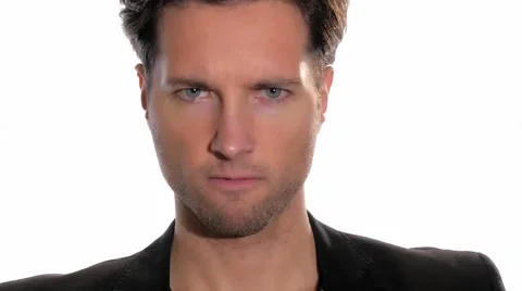 Angry young man on white background 動画素材 45893501