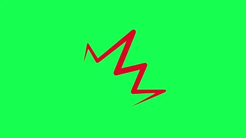 Angry zigzag lightning energy animation with red sharp line Stock Footage 330525032