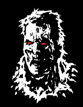 Angry zombie head. Vector illustration. Stock Illustration