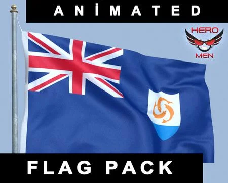 3d Model Anguilla Flag Animated Pond5