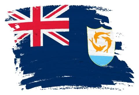 Anguilla flag background paint splash brushstroke Stock Illustration