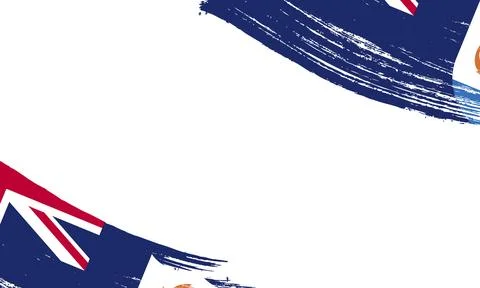 Anguilla Flag with Brush Stroke Effect, Grunge brush stroke. Watercolor pai.. Stock Illustration