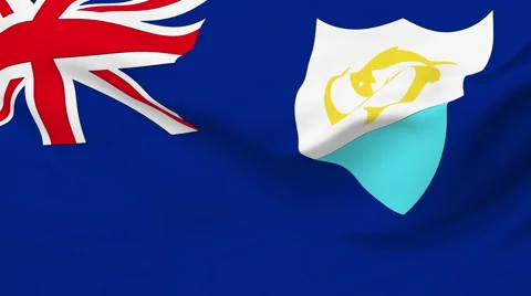 Anguilla flag  Stock Footage 1055986