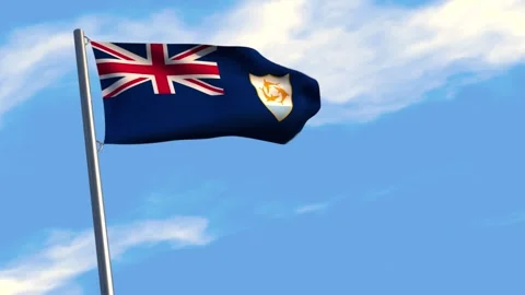 Anguilla flag Stock Footage 276308827