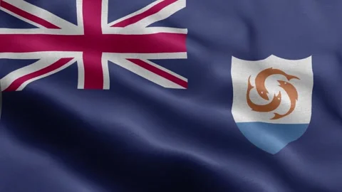 Anguilla flag Front Stock Footage 318661686