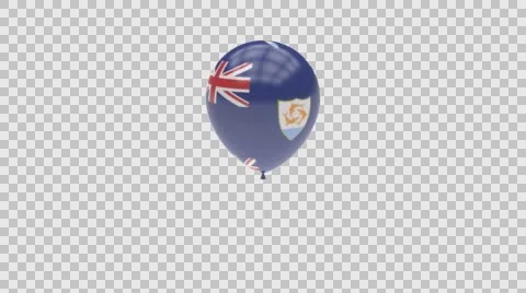 Anguilla flag textured balloon rotating Alpha Stock Footage 61380331