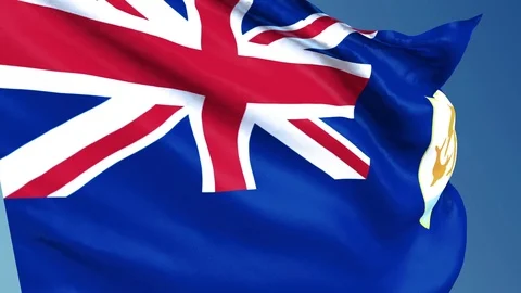 Anguilla flag waving. 3d render seamless loop Stock Footage 70892752