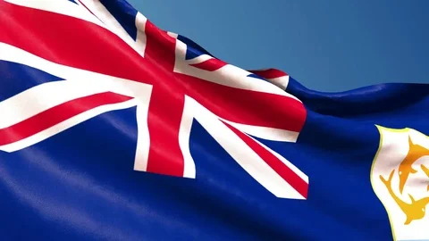 Anguilla flag waving. 3d render seamless loop Stock Footage 70893517