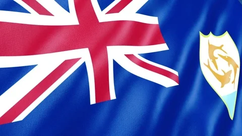 Anguilla flag waving. 3d render seamless loop Stock Footage 70893947