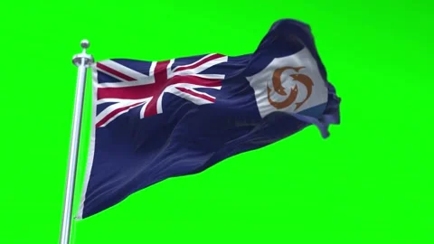 Anguilla Flag Waving in Loopable and Textured green screen background Stock Footage 296876398