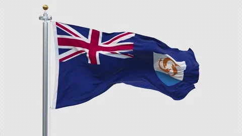 Anguilla flag waving looping with transparent background. Ready to use Video stock 307662410