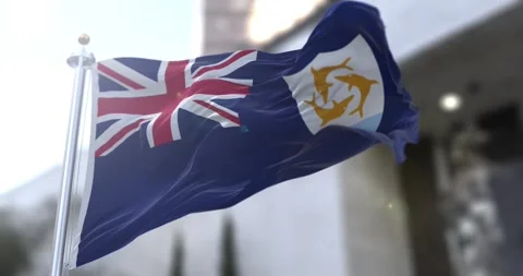 Anguilla-flag-waving-seamless-loop-4k-60fps Stock Footage 333640209