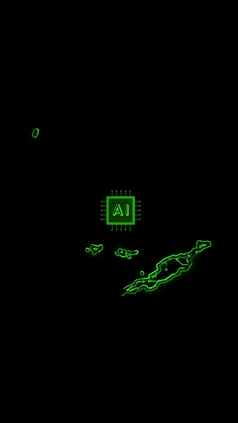 Anguilla Map AI Chipset Technology Opener Stock Footage 337177327