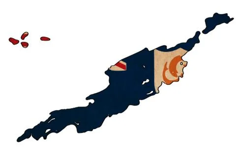 Anguilla map on anguilla flag drawing ,grunge and retro flag series Stock Illustration