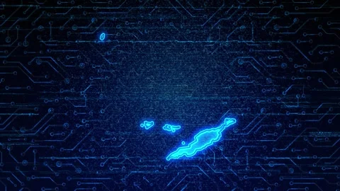 Anguilla Map Digital Technology Opener Stock Footage 335083032