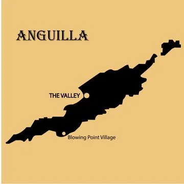 Anguilla map icon Stock Illustration