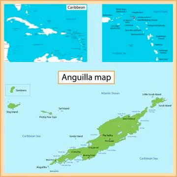 Anguilla Map Stock Illustration