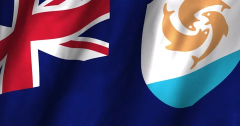 Anguilla Waving Flag-4K Stock Footage 48122697