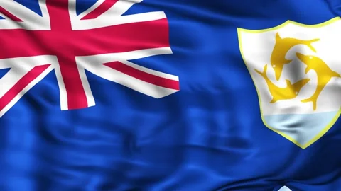 Anguilla Waving Flag Background Stock Footage 204140330