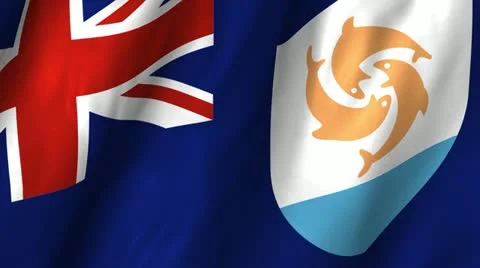 Anguilla Waving Flag Stock Footage 12236577