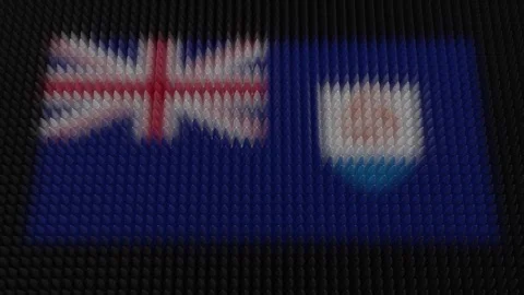 Anguillan Flag Light Shining on Scrolling Bullets Stock Footage 280762989