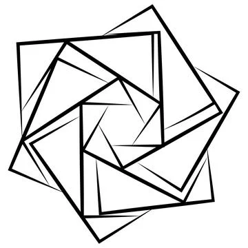 Angular abstract icon. radial element design line Stock Illustration