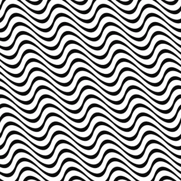 Angular abstract monochrome seamless wave pattern Stock Illustration