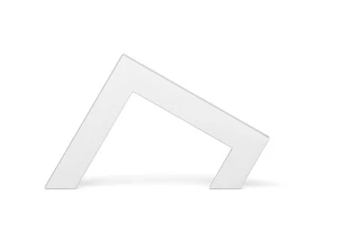 Angular abstract wide arch expo presentation white decorative 3d element real Ilustración de archivo