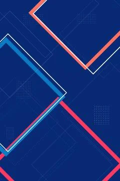 Angular arrow-line elements with red and cyan accents intersect over a dark.. イラスト素材