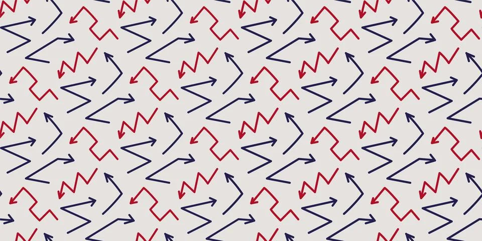 Angular arrow pattern. Seamless print of zigzags, sharp direction. Rotation Stock Illustration