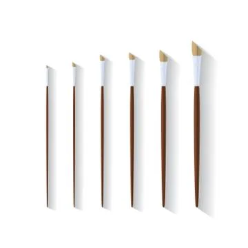 Angular artist paint brush stationary flat design Stock Illustration