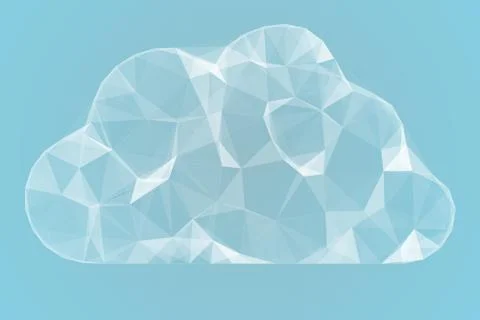 Angular cloud design in white Ilustração Stock