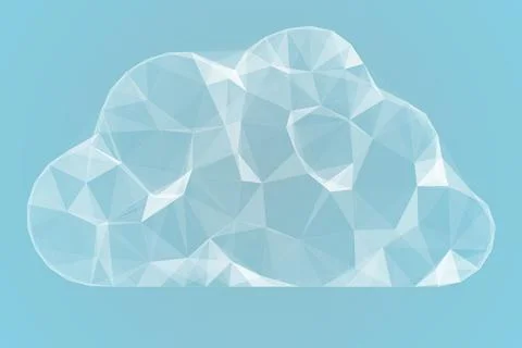 Angular cloud design in white 스톡 일러스트