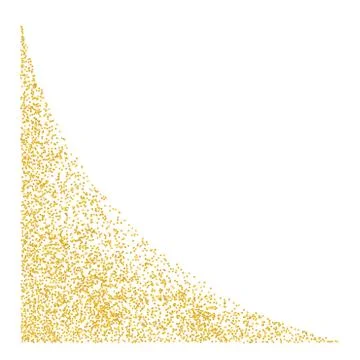 Angular element, Web Corner Angled plume golden texture crumbs. Gold dust Ilustração Stock